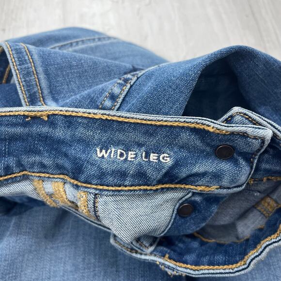 American Eagle Mid Rise Baggy Wide Leg Super Stretch Denim Cotton Blend Jeans 4 - Picture 6 of 11